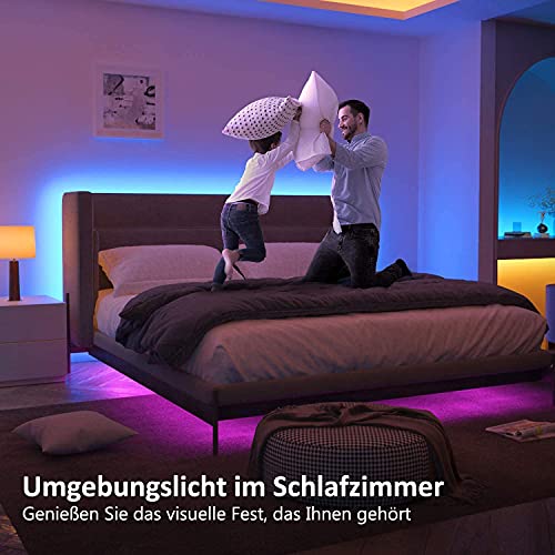 ALED LIGHT Bluetooth LED Streifen, 5050 5M RGB LED Stripes Licht Smart-Telefon Kontrolliertes RGB Lichtschläuche LED Lichtband 12V für Haus, Garten, Dekoration