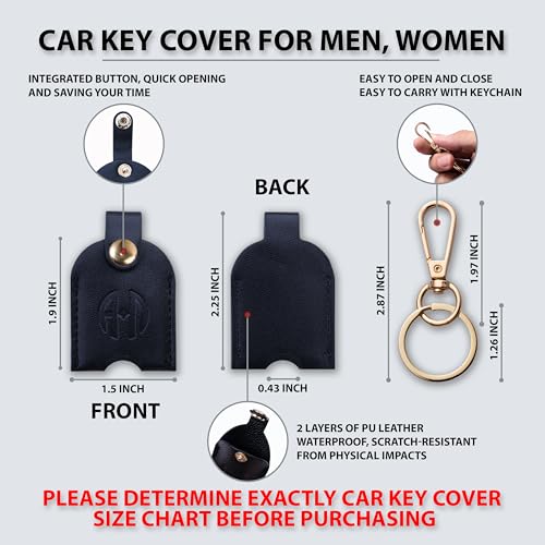 Image of Leather Keys Sleeve for Broken Car Key Loop Replacement, Keychain Cover Cute Protector and Holder for Men, Women