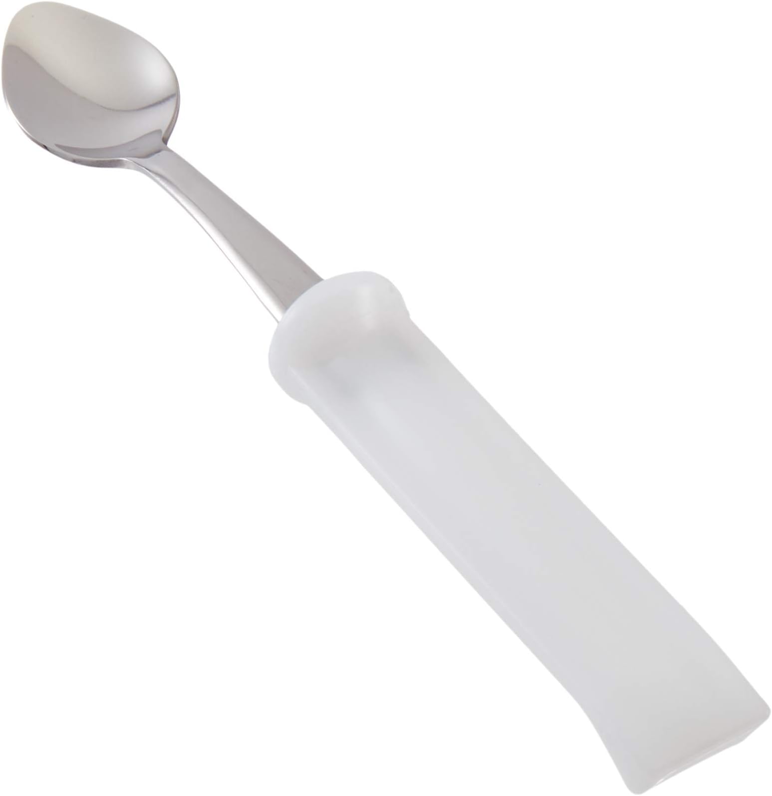 Sammons PrestonPlastic-Handle Utensil, 6.75" Infant Spoon with 4" Handle Molded to Improve Grasping & Holding, Stainless Steel Pediatric Silverware Designed as Adaptive Dining Tool for Kids