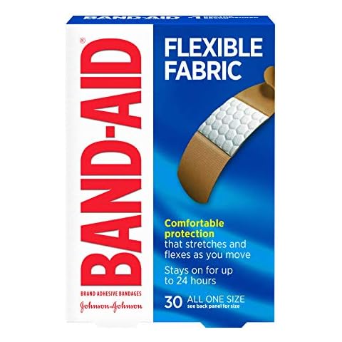 Band-Aid Brand Flexible Fabric Adhesive Bandages, Comfortable Flexible Protection & Wound Care of Minor Cuts & Scrapes, Quilt-Aid Technology to Cushion Painful Wounds, All One Size, 30 ct Cover