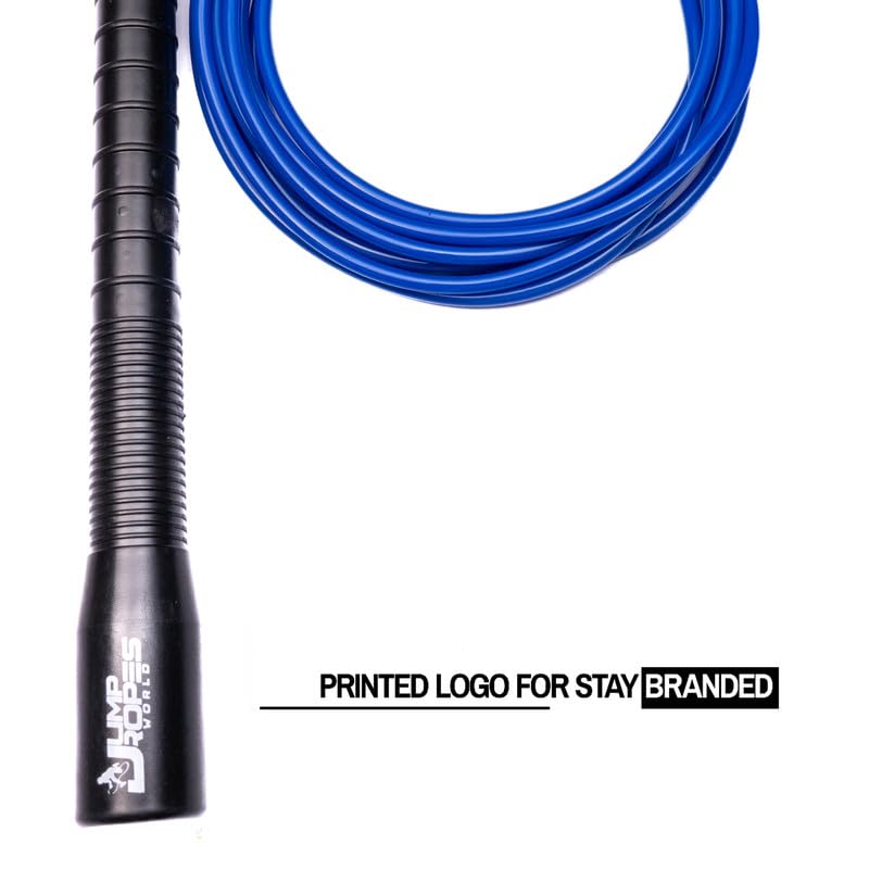 Image of World, Long Handle 4MM | Freestyle Adjustable PVC Skipping Rope for Men | Tangle-Free, Fast-Spinning Jump Rope for Beginners and Trick Training (Blue)