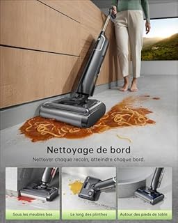 Vexilar Aspirateur Laveur sans Fil Cleanova X7, Design Plat à 180°, Aspirateur Sec et Humide, Auto-Nettoyage Automatique, 40 Min d'autonomie,Parfait pour Tâches Tenaces et Poils d’Animaux