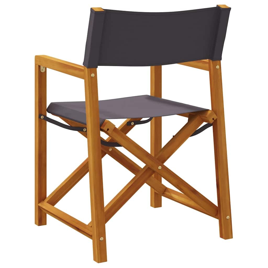 Chaises de réalisateur pliables lot de 2 gris foncé tissu