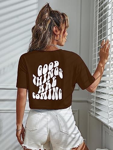 Image of Aahwan Printed Women's & Girls' Basic Oversized Crop Top /T-Shirt
