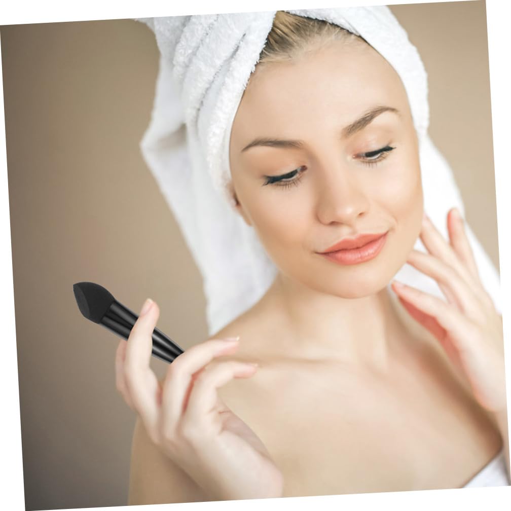 minkissy Esponjas de Maquillaje Portátiles Simples y Prácticas de Látex en Forma de Bolígrafo Juego de 6 Negro y Púrpura Tipo de Cosméticos