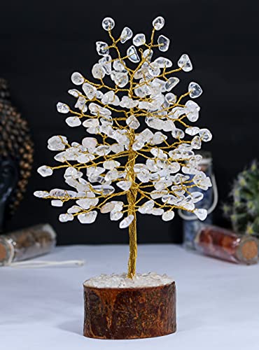 Image of ZAICUS Clear Quartz Crystal Tree of Life Feng Shui Bonsai 7-8 Inch