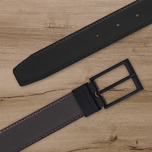 Cinto Masculino Social Basic Dupla Face (Fivela Preto Fosco)