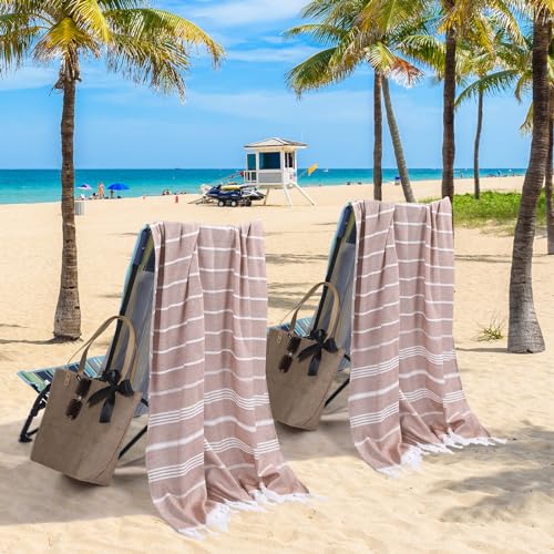 Image of Shinylin Straw Tote Beach Bag and Beach Towel Jute Burlap Travel Waterproof Handbag Bag with Pool Towels for Women