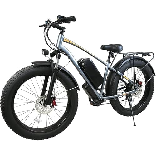 Electric Bike for Adults 1000W /1500W 50+ Miles 80 NM Torque Full Suspension Ebikes for Adults 30 mph Commuting Bright Headlight Dual Disc Brakes E Bike, 24/26" Fat Tire 30° Max Slope