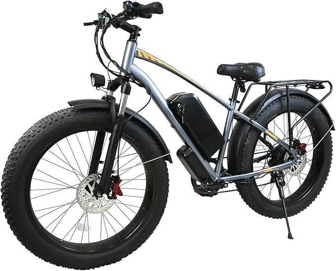 Image of Electric Bike for Adults 1000W 50+ Miles 80 NM Torque Full Suspension Ebikes for Adults 30 mph Commuting Bright Headlight Dual Disc Brakes E Bike, 26 inch Fat Tire 30 Max Slope