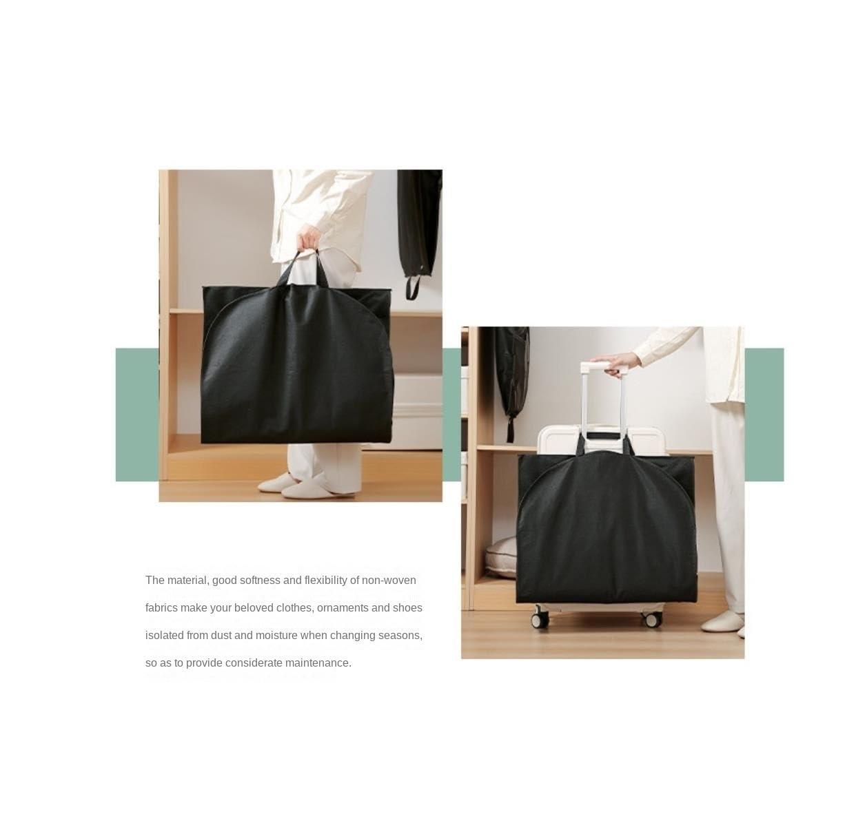 Fundas Ropa Bolsa De Ropa Plegable, Traje Colgante Viaje con Fuelle 4 "con 3 Bolsillos, Vestir para Almacenamiento En Armario, Camisas Y Vestidos Cubierta(3pcs,60 * 10 * 130cm)