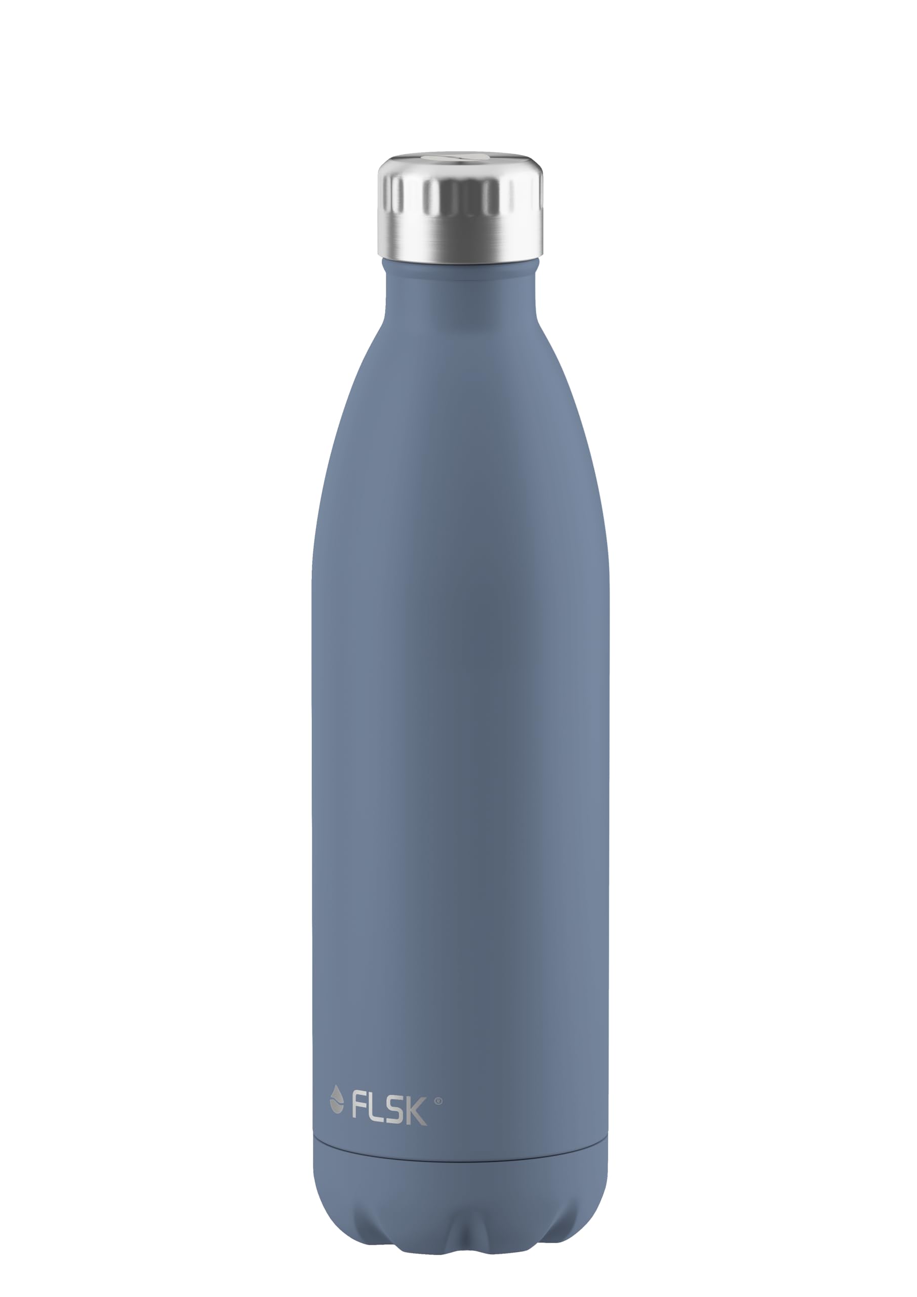 FLSK Trinkflasche – Premium Edelstahl Thermosflasche – 100 % auslaufsicher & kohlensäuregeeignet – hält 24 h kalt & 18 h heiß – BPA-frei (denim, 750 ml)