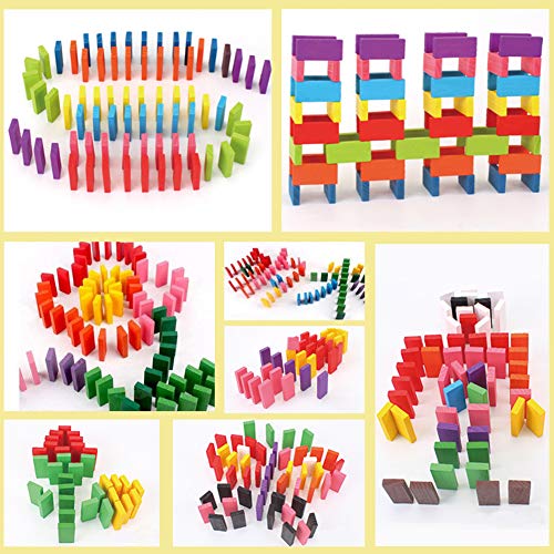 Bigotters Super Domino Blocks, 360Pcs Bulk Domino Start Kit 12 Colorful Wooden Domino Blocks Educational Racing Game For Kids Birthday Party Favor #TOP6