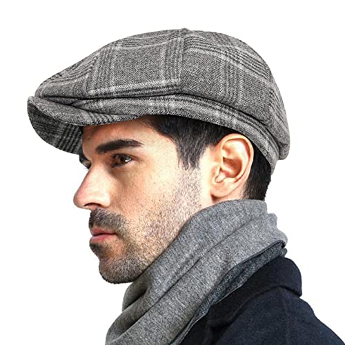 Image of PanPacSight Fashion Men's Classic Newsboy Gatsby Hat Blend Wool Vintage Flat Ivy Cabbie Cap Boyfriend Gift(Medium /Large /X-Large)