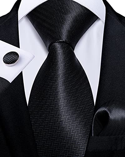 Image of DiBanGu Silk Ties for Men Necktie and Lapel Pin Brooch Set Formal Woven Paisley Plaid Striped Solid Tie Wedding Party