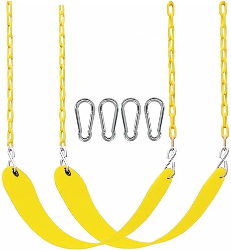 Asiento de columpio resistente con cadena de 66 pulgadas recubierto de plástico, accesorios de columpio de repuesto para asiento de columpio, límite