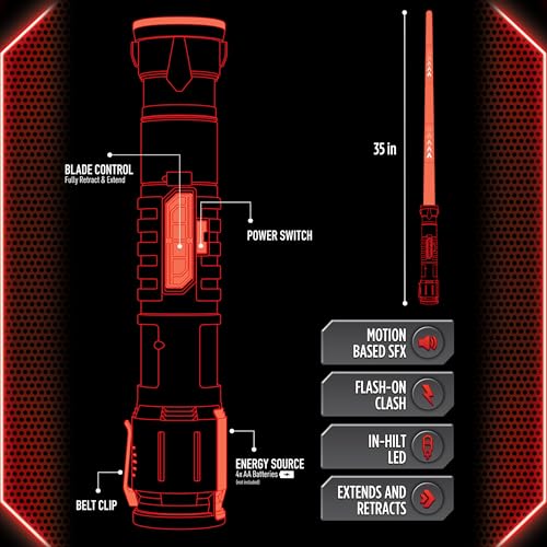 power saber energy blade red  first ever automatic saber  auto extending amp retracting saber  extends 3534 90cm  motion based sfx  ages 6  by goliath