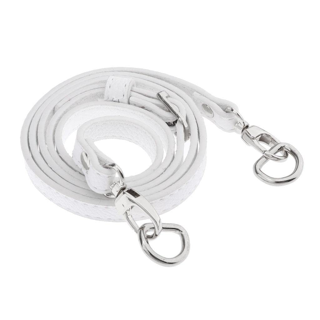 NIVAA Adjustable Leather Bag Strap Replacement for Bag Making White- Silver Buckle-image-22