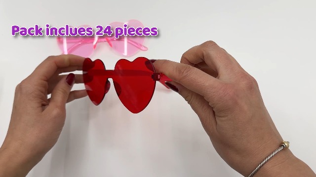 1Pc Party Favor Heart occhiali da sole per donna occhiali da cuore occhiali senza montatura trasparenti accessori per costumi alla moda Color caramella  201355758