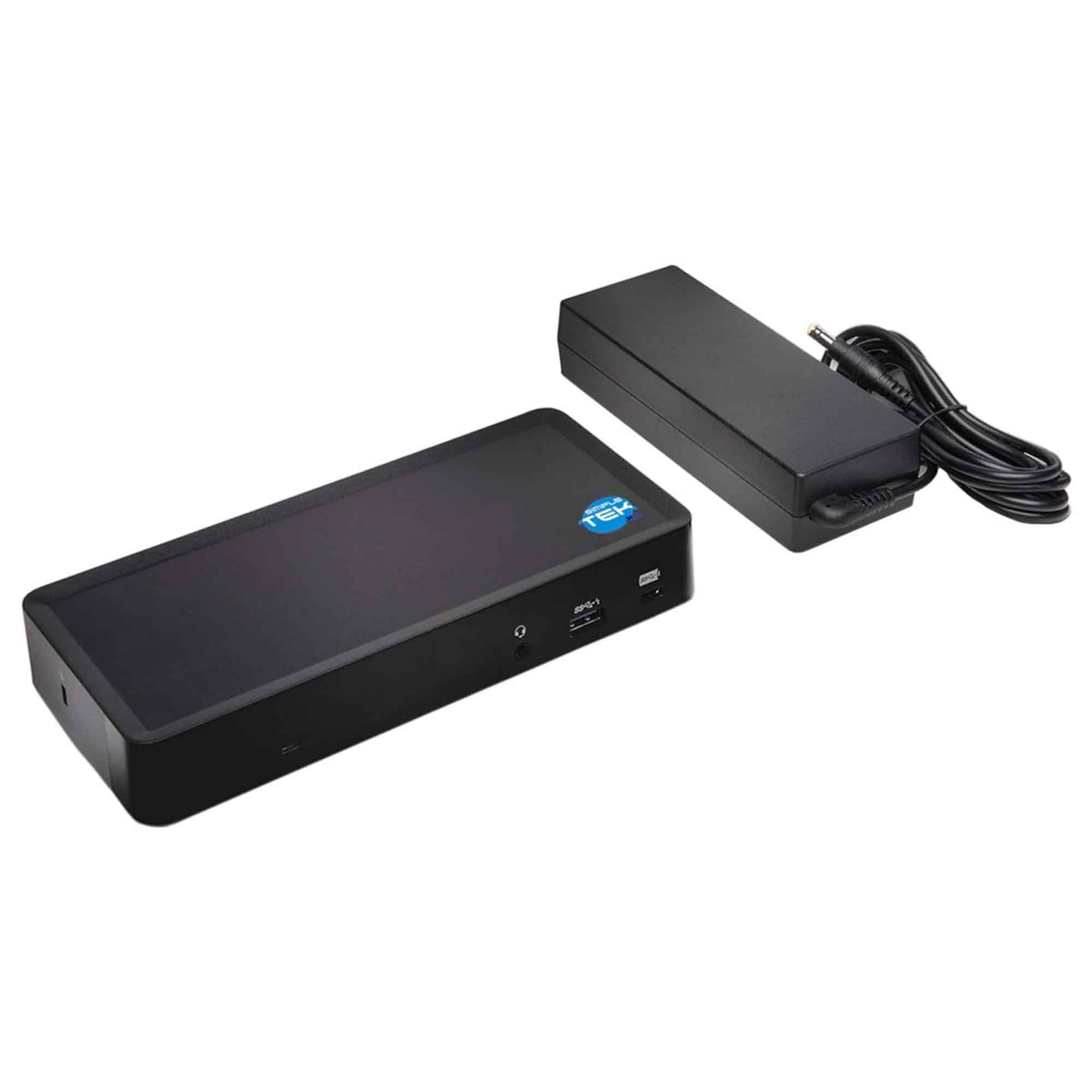 SIMPLETEK - Docking Station universale | HDMI DisplayPort++ USB-C Host 5x USB 3.0 1x Gigabit Ethernet Rj-45 | Con alimentatore 170W (Ricondizionato)