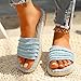 Women Flat Sandals Braided Leather Nude Summer Dressy Fashion Evening Party Wedding Womens Leather Sandals Size 6 (Light Blue, 9)