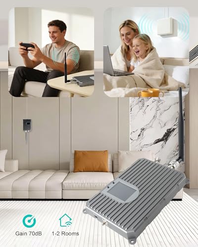 Image of Cell Phone Signal Booster for Home Office, Up to 7000 sq.ft, Compatible with Compatible with AT&T & T-Mobile & Verizon Urban Areas, Sopport 5G 4G LTE 3G on Band 2 /25 /4 /66 /5 /12 /17, FCC Certified