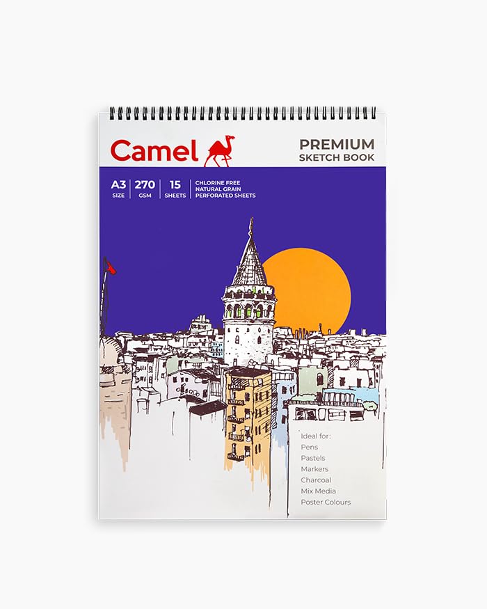 Camel Sketch Book A3 Size | 270 GSM Drawing Paper | Ideal for Sketching, Shading & Dry Media | for Artists, Students & Hobbyists-image-29
