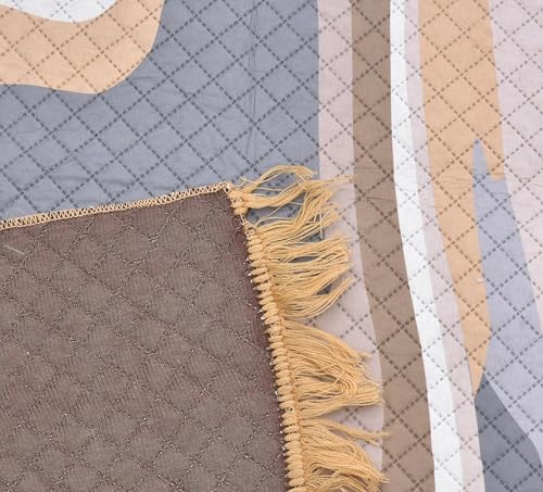 Image of COZY FURNISH Modern Abstract Area Rug, 5 x 7 Feet, Multi-Color Marble Pattern, Living Room Carpet with Suede Backing (Multicolor01, 5X7(Inches))