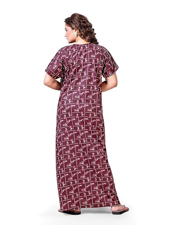 Image of PNAEONG Women's Cotton Long Maxi Night Gown Nighty Dress Stylish Super Soft Comfortable