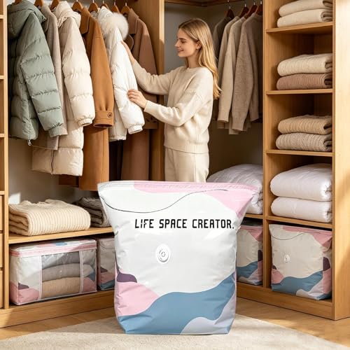 Almacenamiento al vacío reutilizable para ropa de cama y organización eficiente de ropa 4