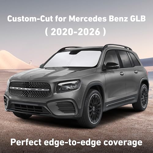 Image of EcoNour Windshield Sunshade Compatible for Mercedes Benz GLB 2020-2024 2025 2026, Sun Visor for Front Windshield & Window Sun Shade Cover, UV Heat Blocker & Protector, Car Accessories
