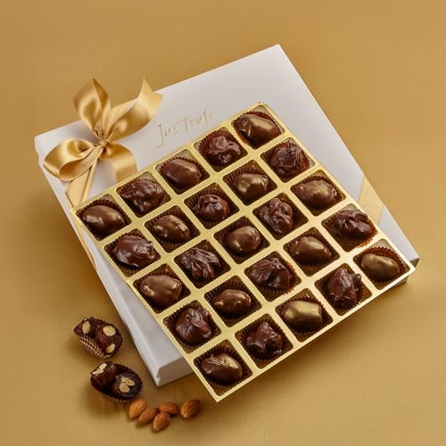 Image of Nutrient-Rich Chocolate Indulgence Mandala box of 12 I Premium Chocolate Coated Dates I deal for Corporate Diwali Gifts for Employees, Clients, Family I Net wt: 145 gm