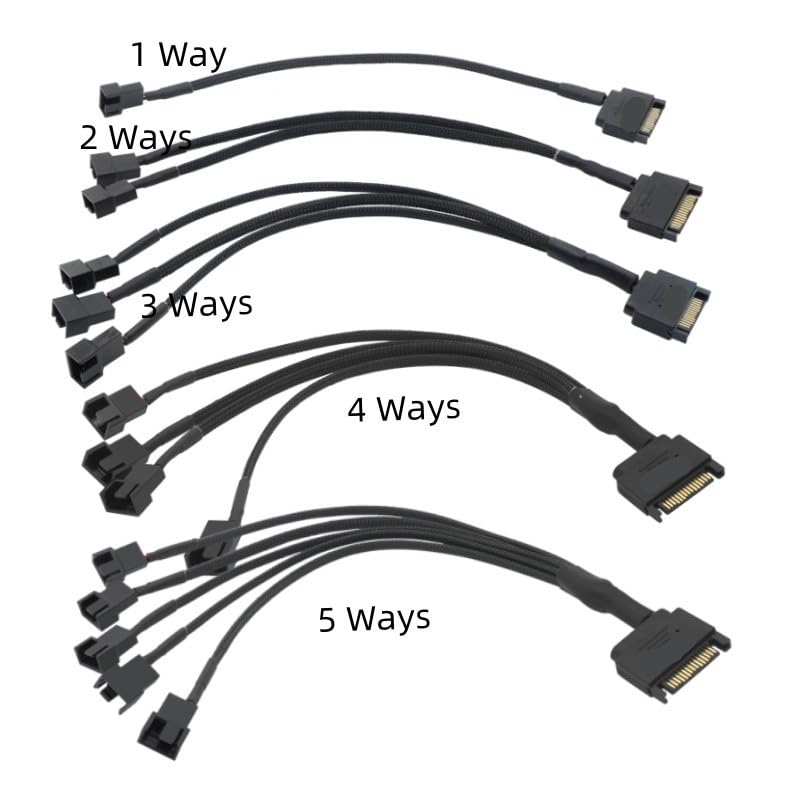 Cable adaptador divisor de ventilador SATA a 3 Pin 4 Pin 25 cm miniatura 2