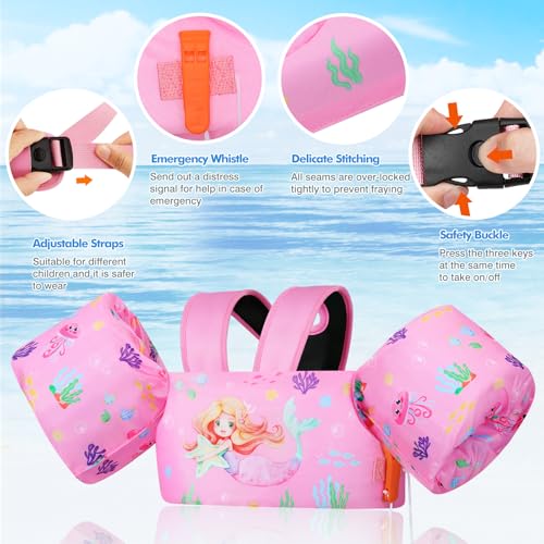 Image of MoKo Toddler Arm Floaties 20-50lbs, Swim Vest Water Wings for Kids Pool