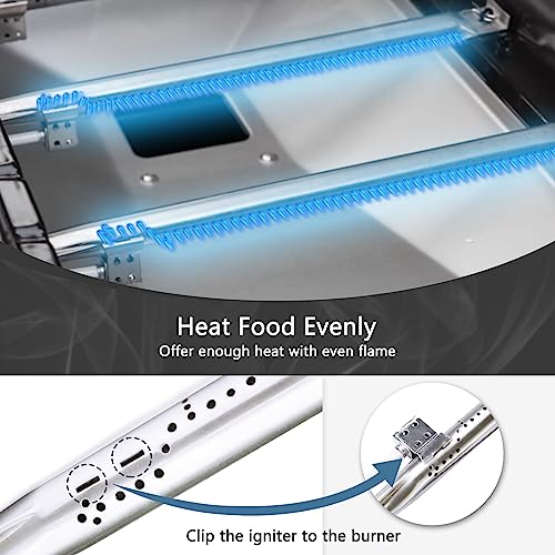Image of Grill Grate Replacement Parts for Nexgrill 720-0882A Evolution Infrared Plus, Stainless Steel Grill Grates, Heat Plates Shields, Burner Tubes, Igniters for Nexgrill Replacement Parts 5 Burner.
