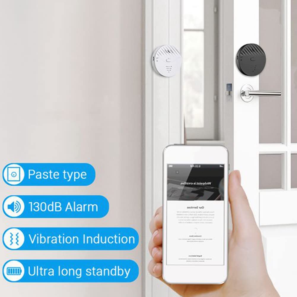 2 . Tuya Smart WiFi czujnik wibracji drzwi i okien alarm 130 dB alarm bezpieczeństwa bezpieczeństwo system antykradzieżowy, biały