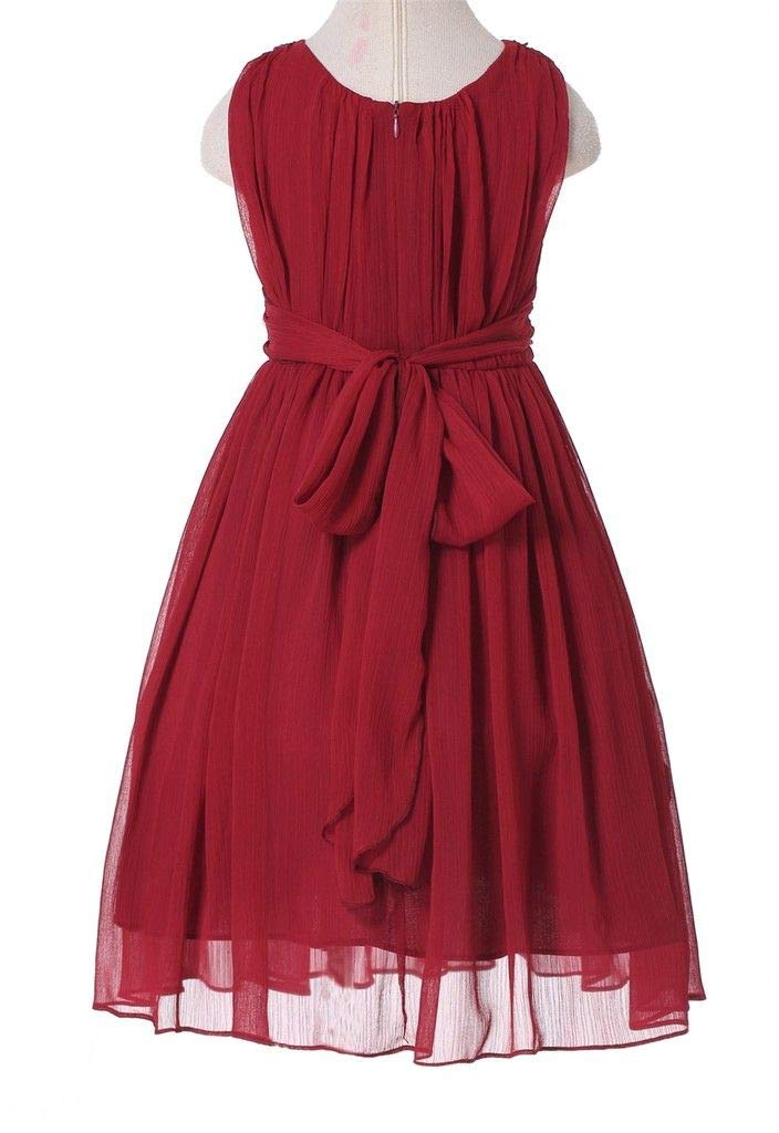 HAPPY ROSE Junior Bridesmaids Little Girls Elegant Ruffle Chiffon Summer Flowers Girls Dresses — view 2
