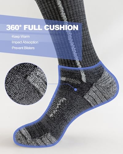 Niorasen Men'S Cotton Crew Work Socks, 5 Pairs Cushioned Boot Socks, Moisture Wicking Athletic Socks For Hiking Sports Running 8-10 thumb #2