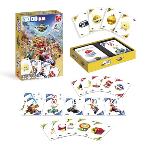 1000 KM Jumbo Mario Kart World   Juego de Cartas   Juego Familiar   A Partir de 6 años   Español   Juego Familiar de 2 a 6 Jugadores