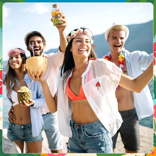 Image of Giegxin 40 Pcs Summer Enamel Pins Bulk Hawaiian Brooch Pins Beach Backpack Pins Tropical Button Pins Cute Cartoon Pineapple Watermelon Coconut Tree Lapel Pin for Hawaiian Party Festival Gifts