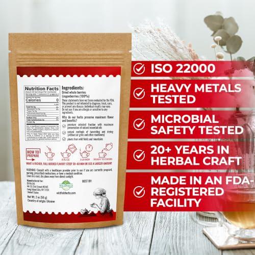 Image of 2 oz. Lingonberries Fruit Herbal Tea (Vaccinium Vitis-Idaea) - 56g Dried Lingonberry Herb Fruit Te De Arandano Rojo