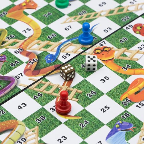 Juego de mesa Serpientes y Escaleras con tablero plegable miniatura 4
