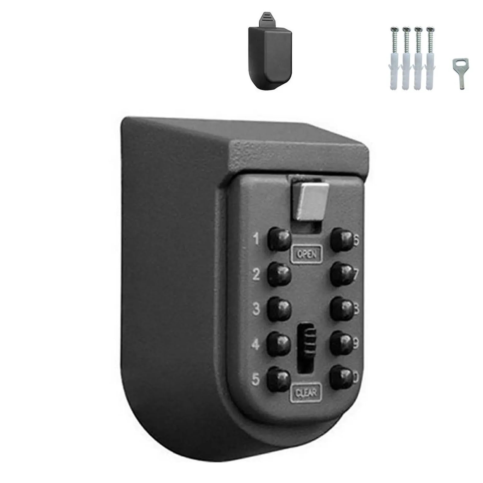 Caja fuerte para llaves montada en la pared con contraseñas digitales Combinat Lock 10, funda resistente a la intemperie, almacenamiento seguro de llaves para oficina en casa y uso en exteriores.