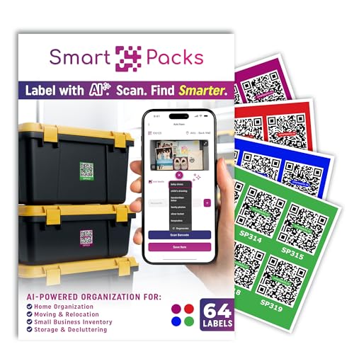 SmartPacks Colored QR Stickers for Inventory and Storage