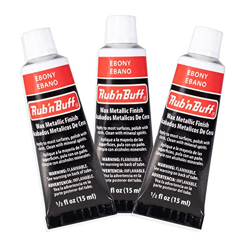 AMACO Rub n Buff Wax Metallic Finish -3 Rub n Buff Ebony 15ml Tubes - Versatile Gilding Wax for Finishing Furniture Antiquing and Restoration - Rub and Buff ColorsSet of Three