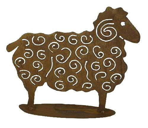 Metalltiere Deko - Großes Rost Schaf/Dekoschaf - Höhe 56cm / Breite 70cm - Edelrostdeko für den Außenbereich/Metalltier