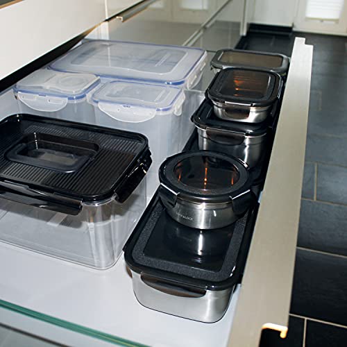 LocknLock Stainless Steel Storage Jar with Lid, 500 ml, 155 × 120 × 58 mm, BPA-Free, Dishwasher Safe, Freezer Safe up to -20 °C, Stainless Steel Storage Box with Lid - Image 3