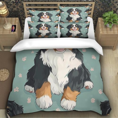Housse de couette Bouvier Bernois fermeture éclair lit simple douce - 5