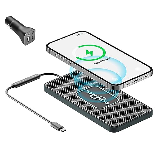 OKRAMOL Wireless Charger for Car, Type C Wireless Fast Charging Pad,Charging Station for Multiple Devices,Adapter for AirPods iPhone15/14/13/12 Pro/Max11 Android Samsung S20 S21 S22 S23 (30CM Cable)