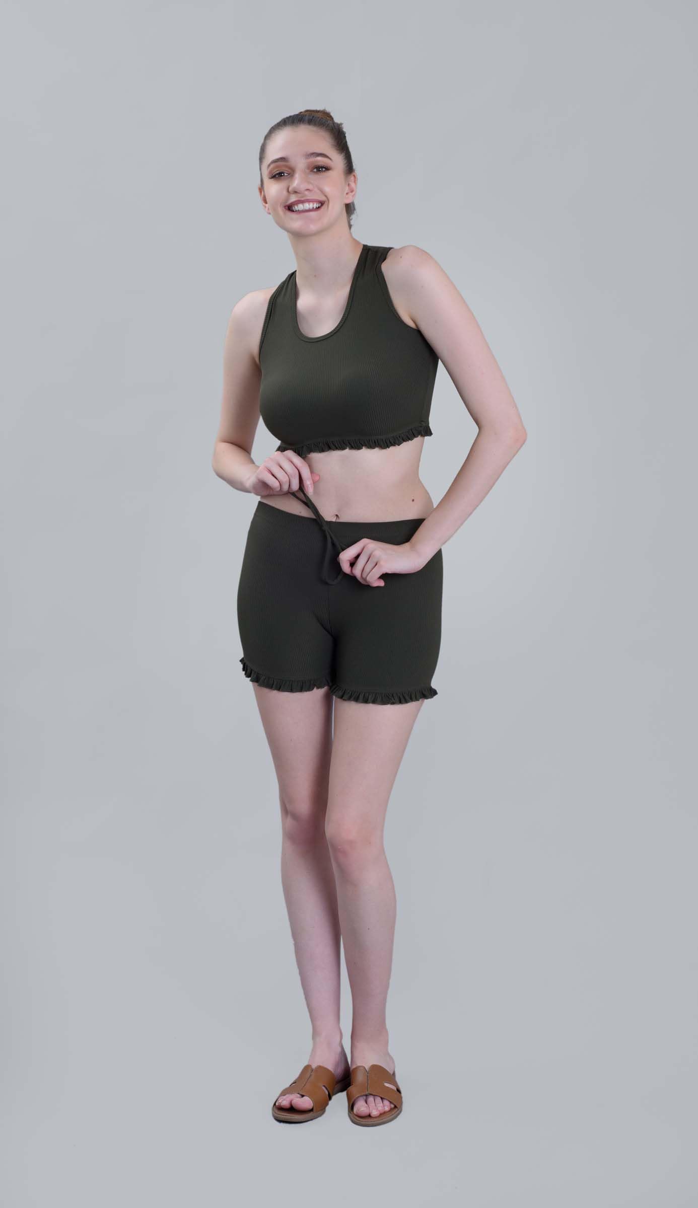 Keepfit Women's Two Piece Frill Design Swimwear Crop top with Boyshorts |Swimming Suit for Women 4